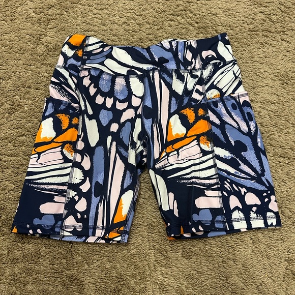 Athletic Works Women's Patterned Bike Shorts - Blue, Orange, White - Picture 1 of 6